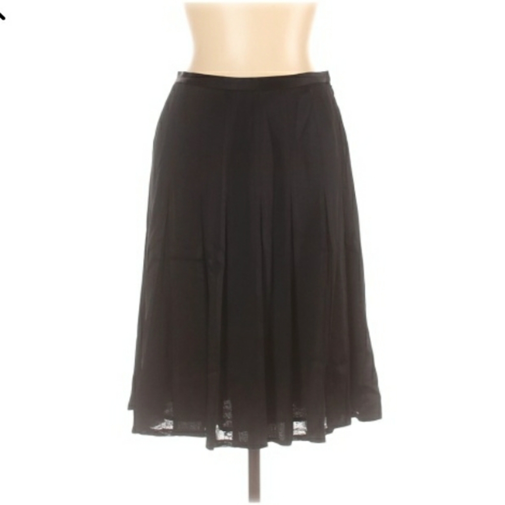 Lafayette 148 NY Black Pleated Skirt Sz 10